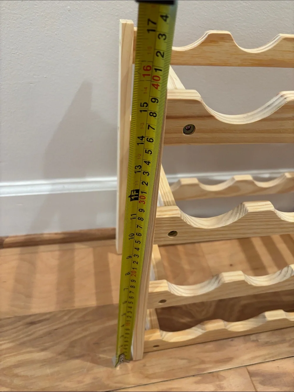Natural Wood 4-Tier Wine Rack